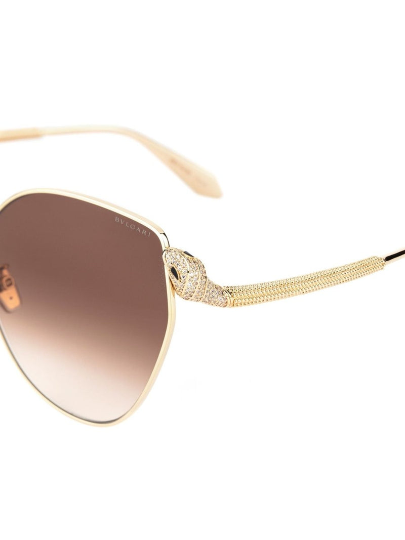 BVLGARI BV40010U Gold Butterfly Metal Sunglasses - Optica