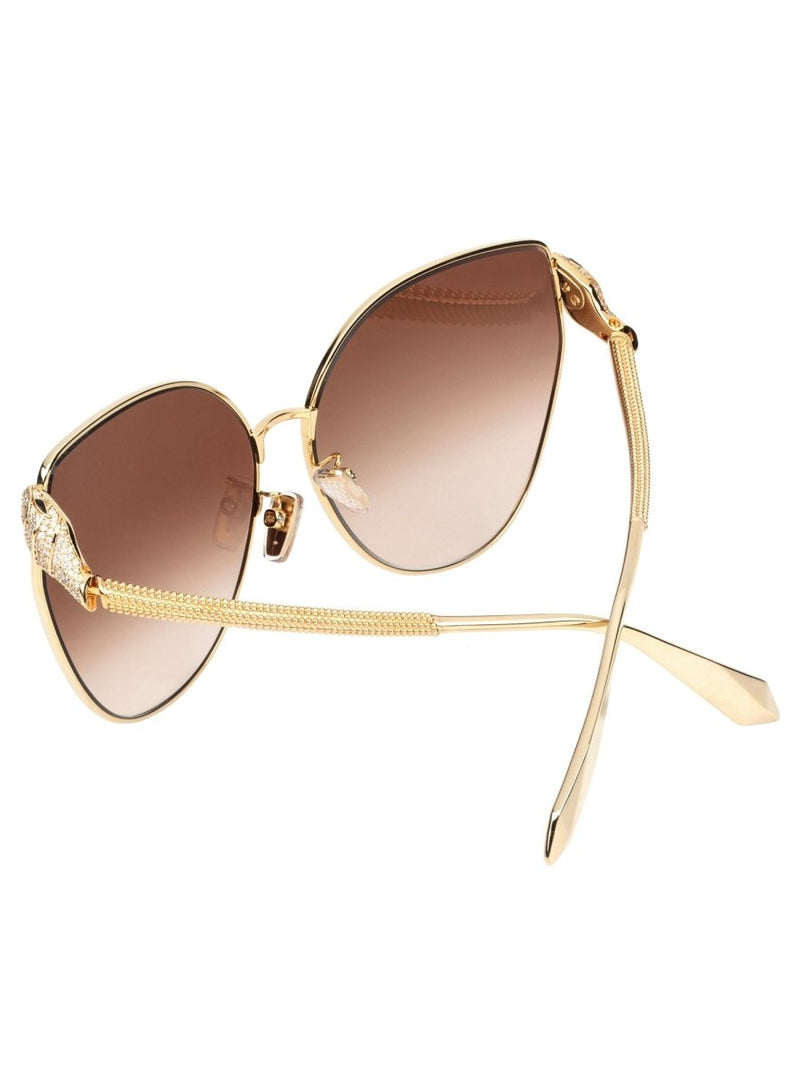BVLGARI BV40010U Gold Butterfly Metal Sunglasses - Optica