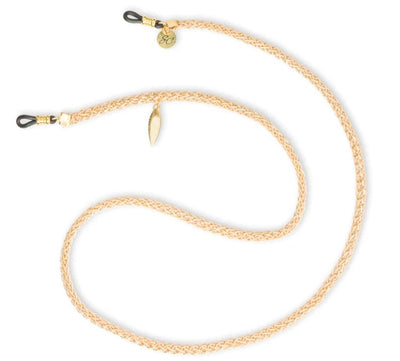 Sunny Cords Beige Rope, Feather Charm Tiny C - Optica